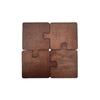 4pcs Vintage Wooden Puzzle Coaster High Temperature Resistance Table Mat for Home Office Marble Table