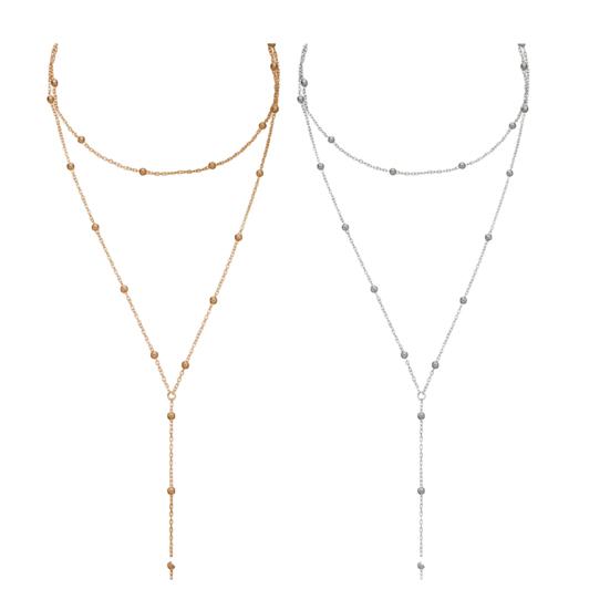 Женское колье-лариат, женское Y-образное колье с подвеской, колье из бисерной цепочки, гипоаллергенное ювелирное изделие, подарок для нее