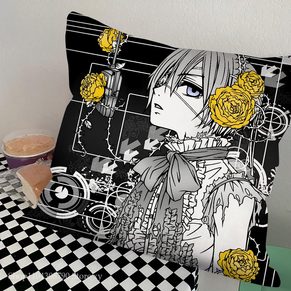 Аниме Наволочка Black Butler Модная Квадратная Наволочка Спальня Диван Комната Инс Декор Подушка для Отдыха Чехол 40х40