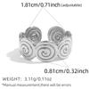 Stainless Steel Geometric Ring for Women Spiral Conch Open Adjustable Ring Personality Design for Banquet Vacation Jewelry Gifts