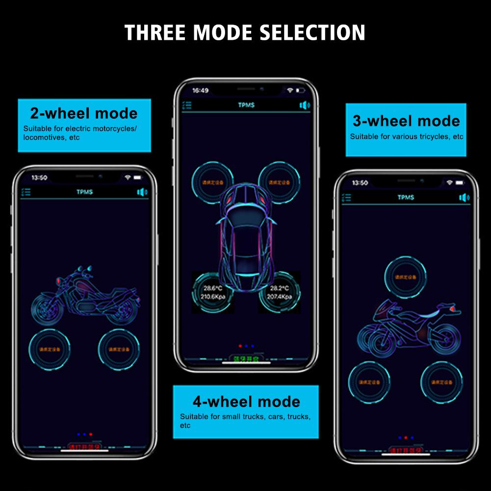Система контроля давления в шинах 4шт Bluetooth TPMS внешние датчики в реальном времени датчик давления и температуры для Android/iOS