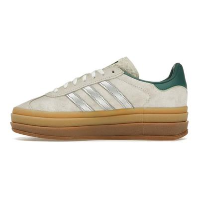 Кроссовки Gazelle Bold Молочно-белые Серебристый Металлик Зеленый Женские Кремовые Студенческий-зеленый JI0328