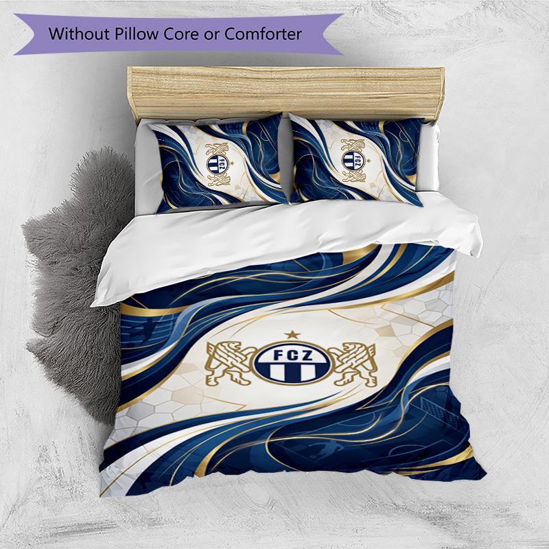 FC Zürich Printed 3PCS Bedding Set Breathable Duvet Cover with Pillowcases Decorative Bed Linen for Bedroom Home