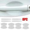 8PCS Universal Car Door Handle Bowl Scratch Protective Stickers Transparent Car Handle Anti-collision Protection Strip