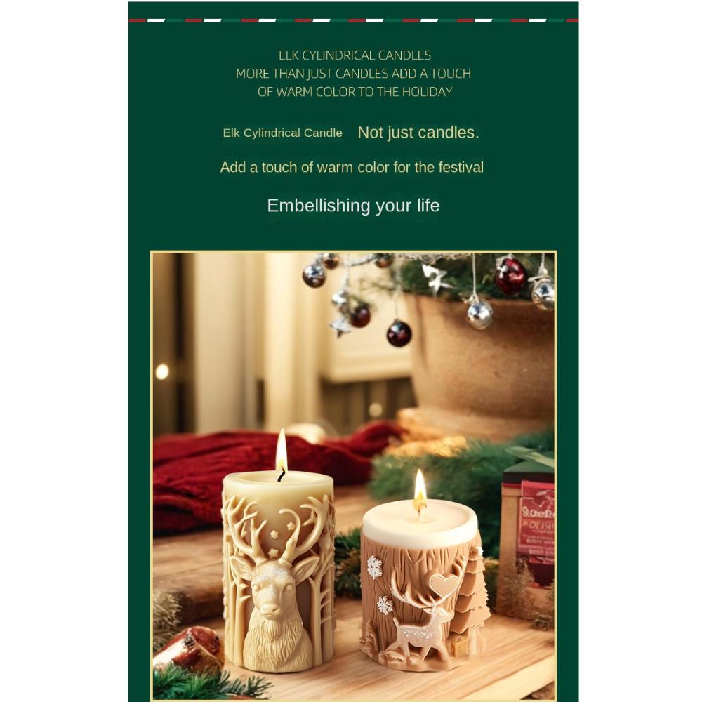 Merry Christmas Candle Silicone Mold 3D Striped Christmas Tree Soap Mold Desk Decoration