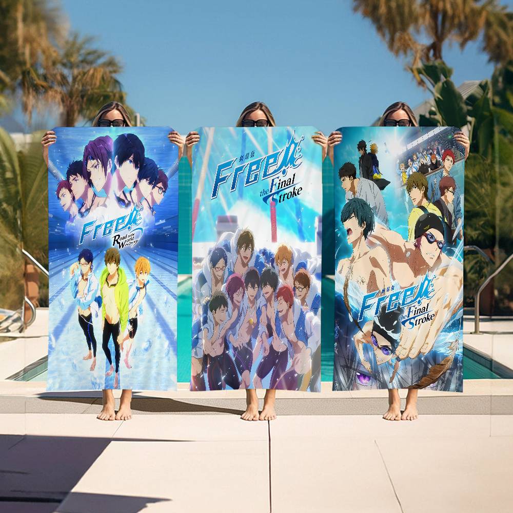 Anime Free Iwatobi Swim Club Big Microfiber Beach Towels Quick Dry Towel Sand Beach Towels Pool Towel for Travel Swim Pool Yoga