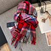 100% Wool Women Winter Scarf Plaid Long Warm Cashmere Scarves Hijab Lady Shawl Wrap Pashmina Bandana Head Scarves Poncho Stoles