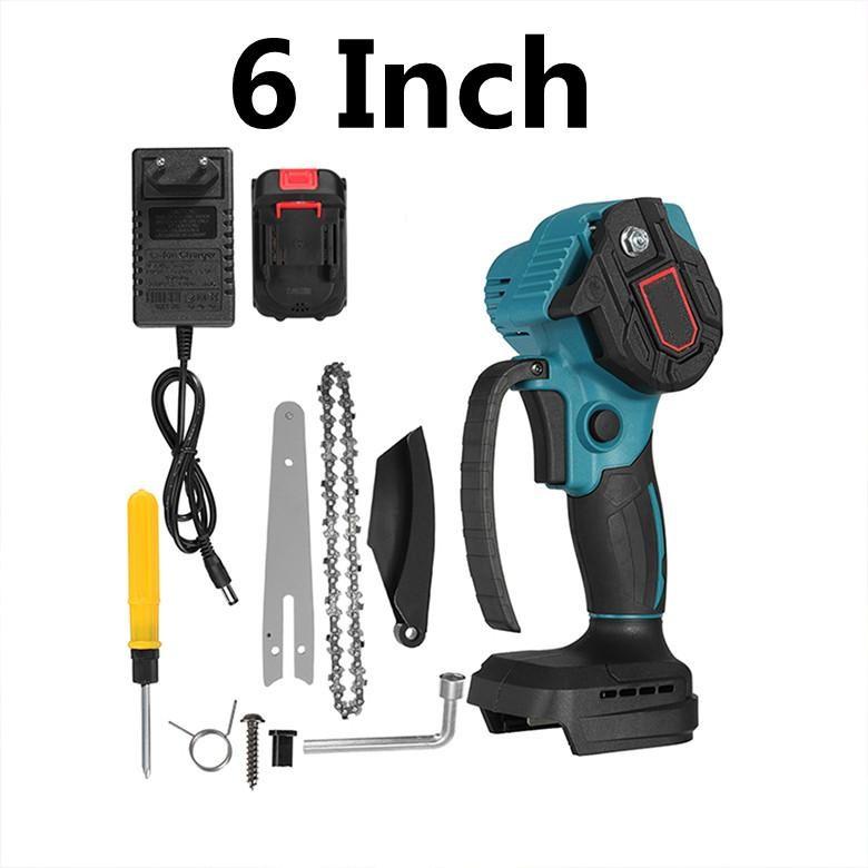4/6/8 дюймов 88Vf Мини-электрическая цепная пила Беспроводная обрезная бензопила Деревообрабатывающий резак Садовая лесозаготовительная пила Электроинструмент с 2 батареями