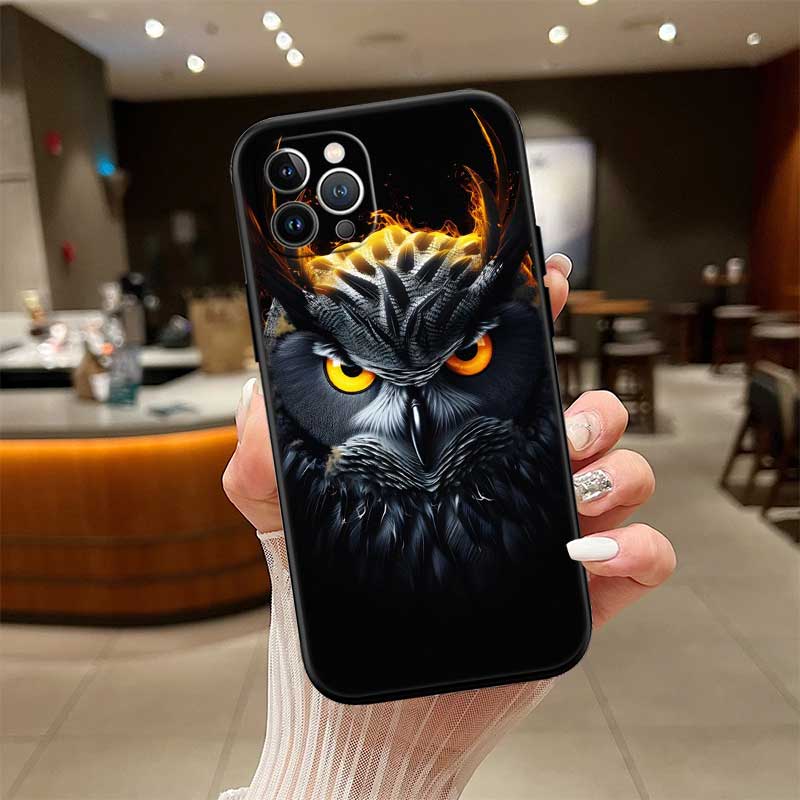 RE16 Cartoon Art Owl Shell Phone Case for Samsung Galaxy Note 10 20 S23 S24 S25 Ultra FE Plus Edge Lite A02S A35 A07 A17