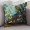 ИГРА Monster Hunter Наволочки Мультяшные Декоративные для Дивана Домашние Двусторонние Короткий Плюш Милые Наволочки