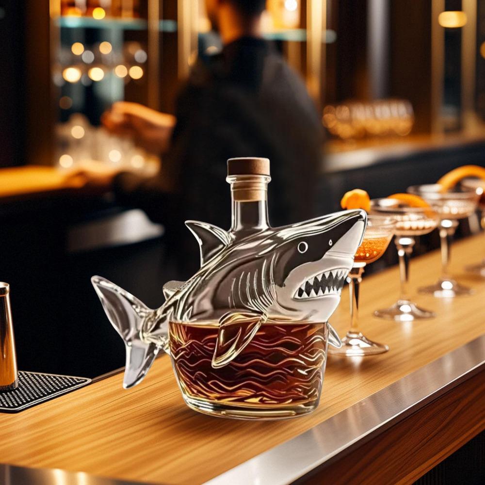 Челюсти 50-я Юбилейная Бутылка Виски Статуэтка Акулы Винный Декантер Забавная Винная Бутылка Домашний Бар