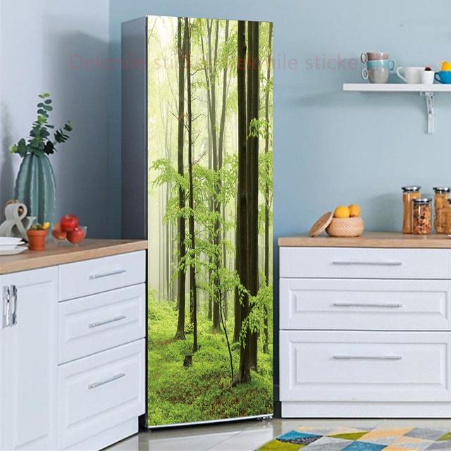 39 стилей на выбор, цветы, пейзаж, наклейка на холодильник, пилинг-палка, водонепроницаемая двойная дверь, морозильная камера, декор для шкафа, художественная роспись