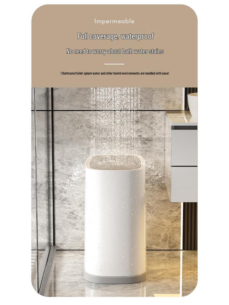 Press-Type Pop-Up Lid Trash Can for Kitchen, Bathroom, or Restaurant