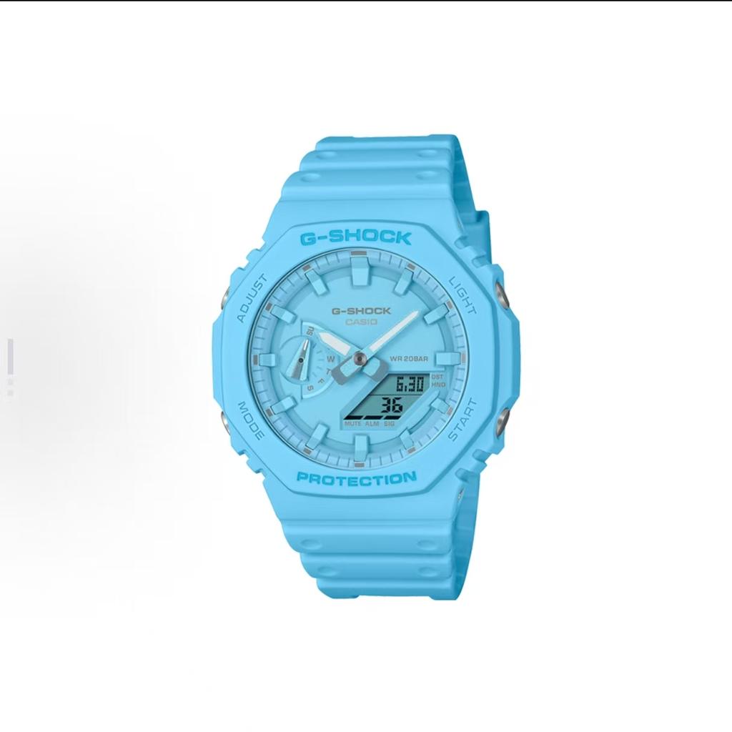 Casio Мужские часы Casio G-Shock GA-2100-2A2 Серия с аналоговым и цифровым дисплеем Синие(Watch3--)