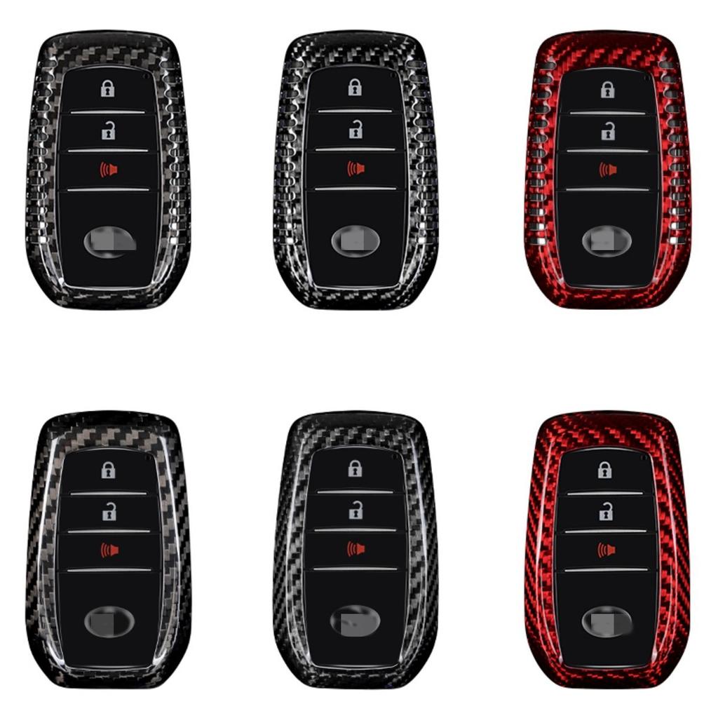 Чехол для ключа автомобиля из углеродного волокна T-Carbon для Toyota Camry Hybrid Land Cruiser Alphard Hillix Highlander Rav4 Аксессуары для брелока