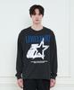LIMELIGHT APPAREL Футболка с длинным рукавом и пигментным логотипом-звездой (Черный / синий)