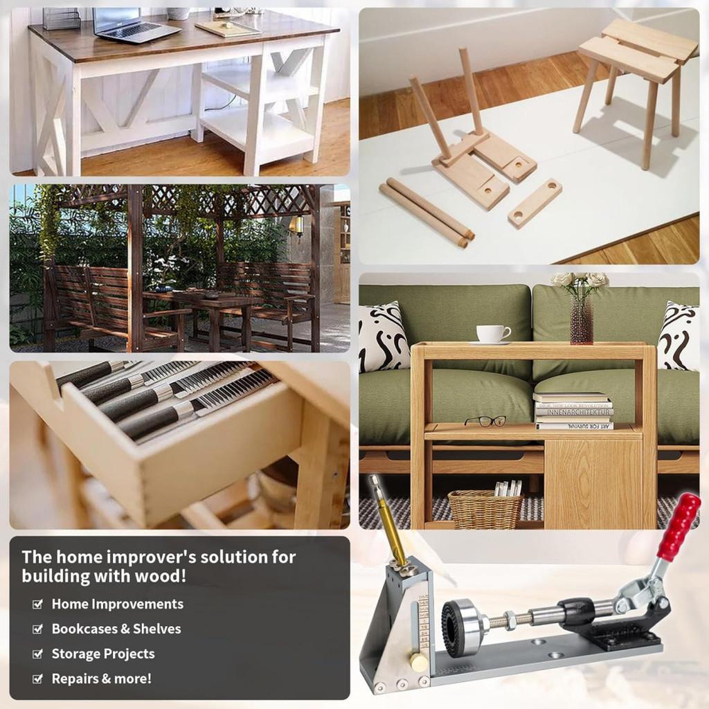 Деревообрабатывающий сверлильный зажимной инструмент Новый деревообрабатывающий локатор косых отверстий Алюминиевый сплав Сверло Джиг для карманных отверстий