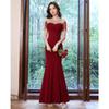 Toast Bride Summer Burgundy Back Door Small Wedding Sense Engagement Dress Evening Dress Dress Women