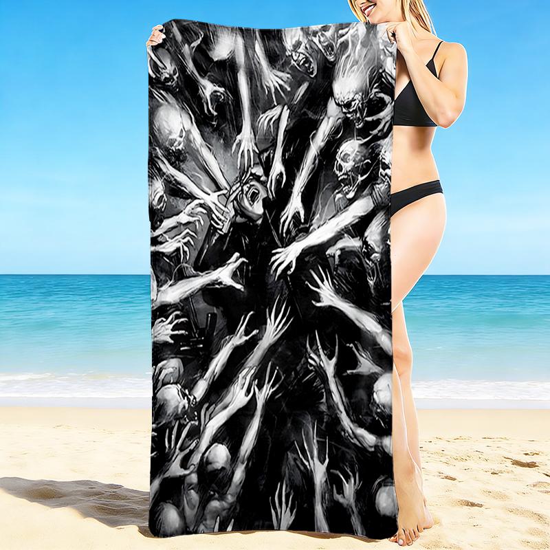 1Pc Eerie Hands Out Beach Towel Quick Dry Multiuse For Beach Pool Gym Yoga Home Travel Christmas Halloween Xmas Gift G120