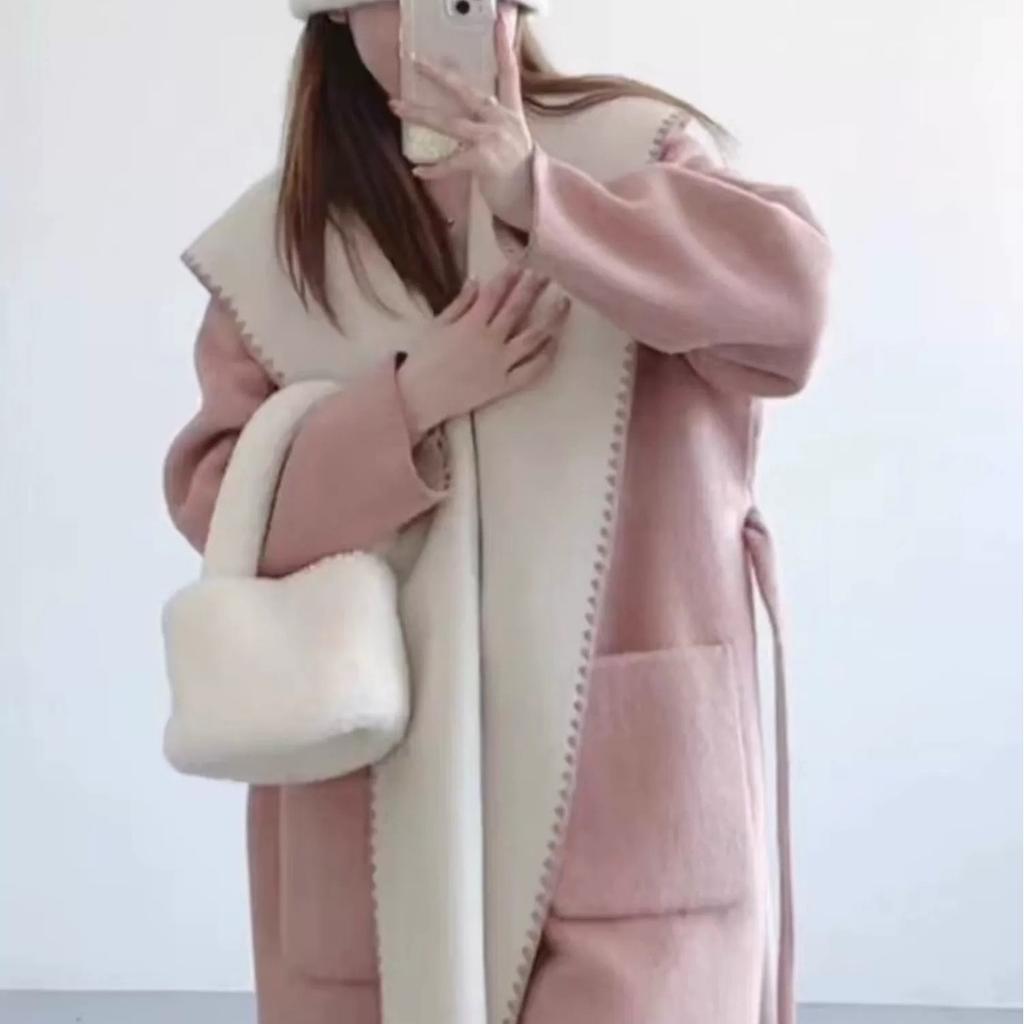 Autumn and Winter New Style Small, Stylish, Age-reducing, Sweet Lapels, Loose Korean Style, Versatile Wool Coat