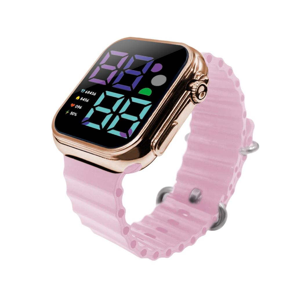 LED Electronic Watch Fashion Trend Couple Men and Women Button Luminous Electroplating Electronic Watch