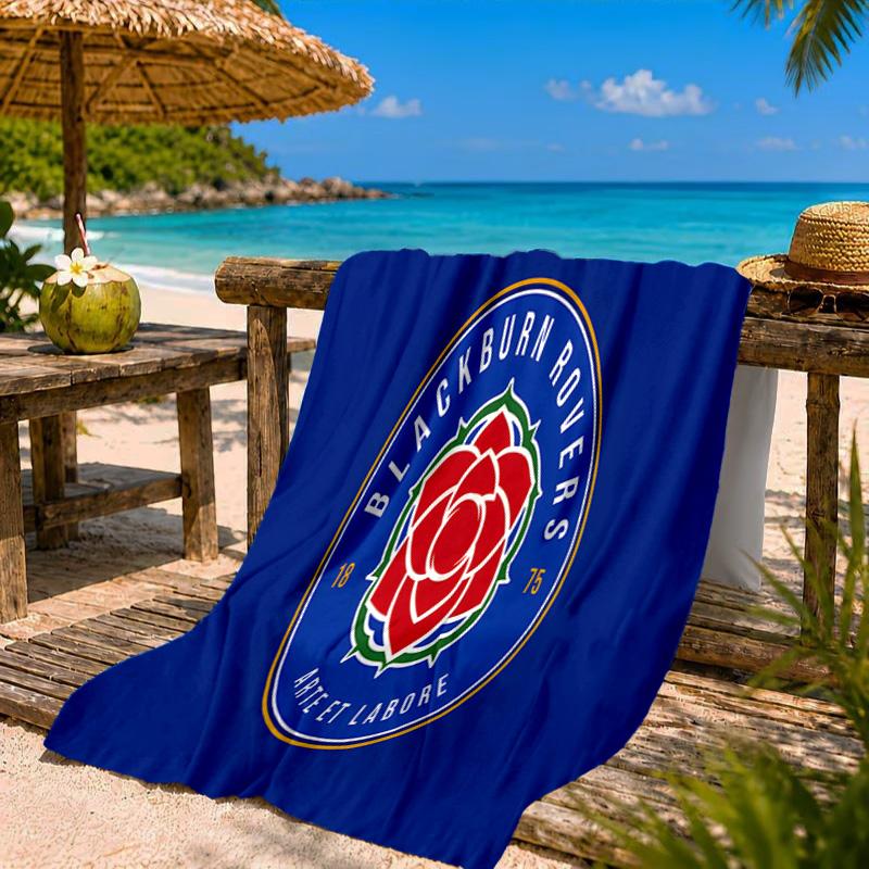 Blackburn-Rovers Crest Beach Towel Microfiber Beach Towel, Lightweight and Quick-Dry, for Summer Travel, Swimming Pool Fan Birthday Gift