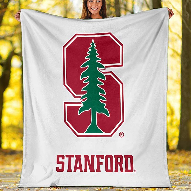 Stanford Cardinal logo printed throw blanket—lightweight,soft,warm;versatile blanket for all seasons—perfect as &air-conditioning throw,nap blanket
