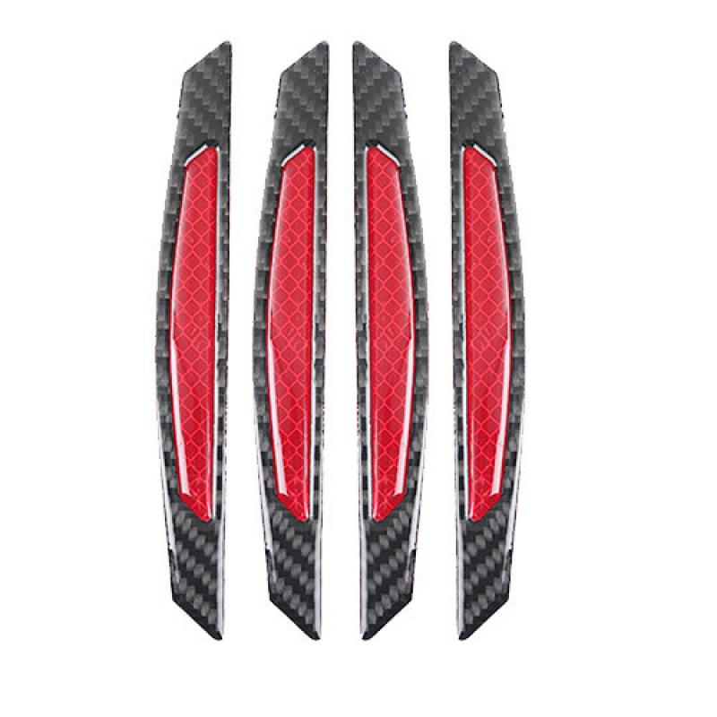 4шт светоотражающие наклейки для автомобиля, полоски из углеродного волокна, защита от царапин на дверях автомобиля