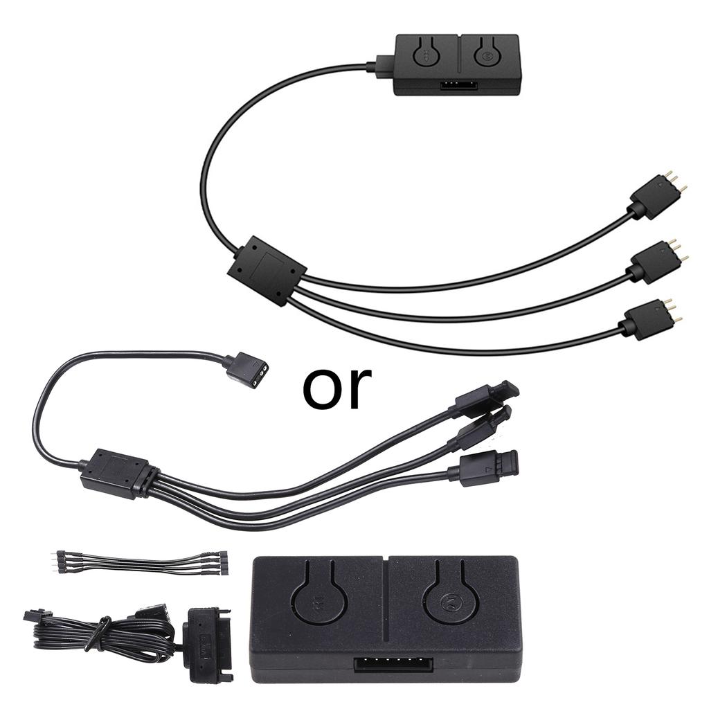 RGB Конвертер 5V в 12V RGB Хаб Переходник 3pin в 4pin ARGB для Подсветки Вентиляторов Разъем Sata Для RGB Вентилятора MSI