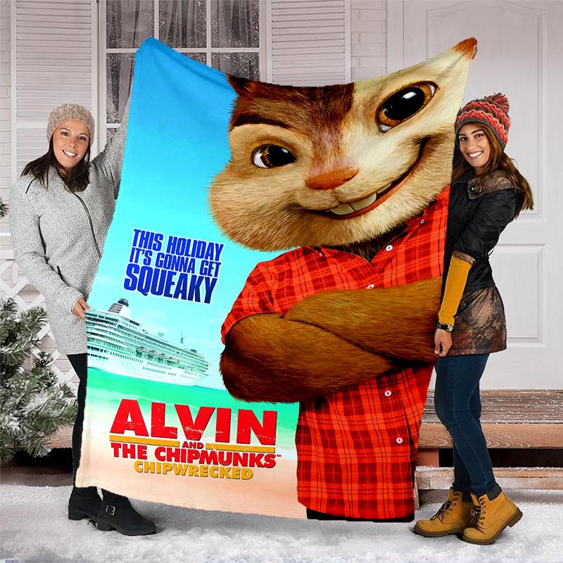 Alvin Chipmunks Theme Printed Blanket Perfect For Couch Bed Travel Outdoor Use Machine Washable Cozy Durable