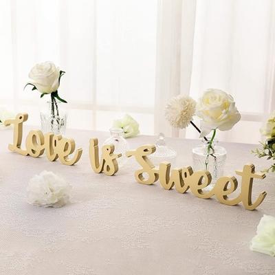 Полый знак любви Love Is Sweet Знаки Буквы Декор стола Деревянный знак любви Sweet для десертного стола Отдельно стоящий деревянный знак любви Столешница для свадьбы