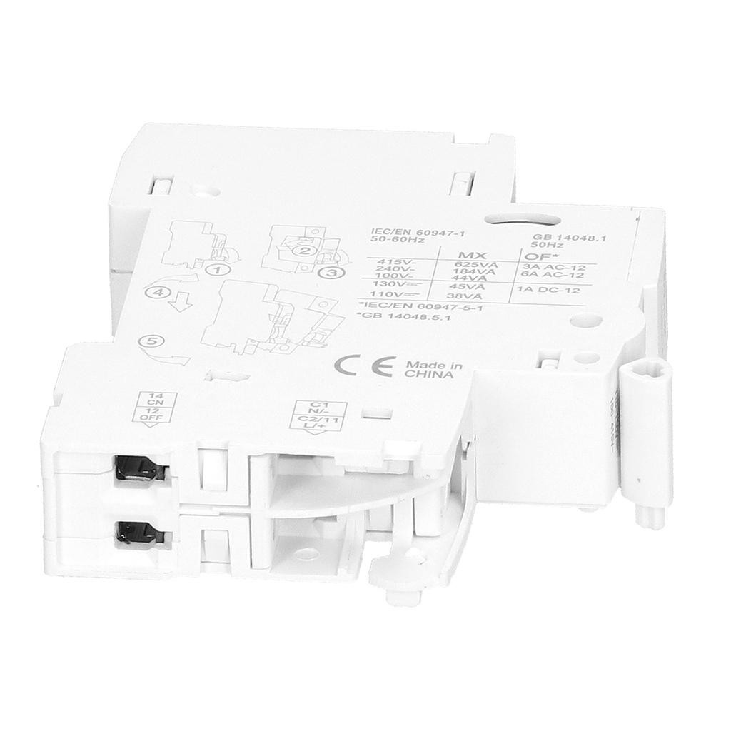 Вспомогательное устройство расцепителя шунтовой катушки Нейлон DIN-рейка Автоматический выключатель MX+OF DC110130V AC100415V