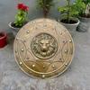 60.96 Cm Medieval Lion Face Shield Steel Armor Replica for Cosplay Display