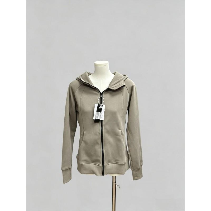 Womens Slim Fit Hooded Zip-Up Sweatshirt Casual Korean Style Lightweight Cotton Blend Long Sleeve Top