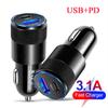 Type C Usb 2 Port Car Charger Phone Charger 3a Fast Charging 12v 15w Lighter Adapter Power Outlet For Iphone Samsung