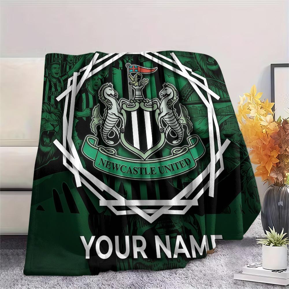 Custom Name Newcastle United Flannel Blanket, High quality Comfortable for All Seasons, Home Decor, Warmth and Comfort