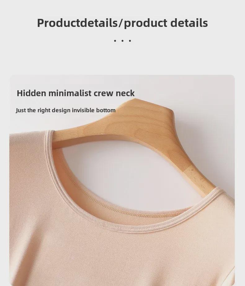 Женский модальный топ с длинным рукавом и круглым вырезом – Тонкий осенне-зимний свитер, Большой размер