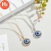Hi 1PC Turkish Crystal Evil Eyes Pendant Necklace For Womens Jewelry Gold Color Clavicle Chains Necklaces