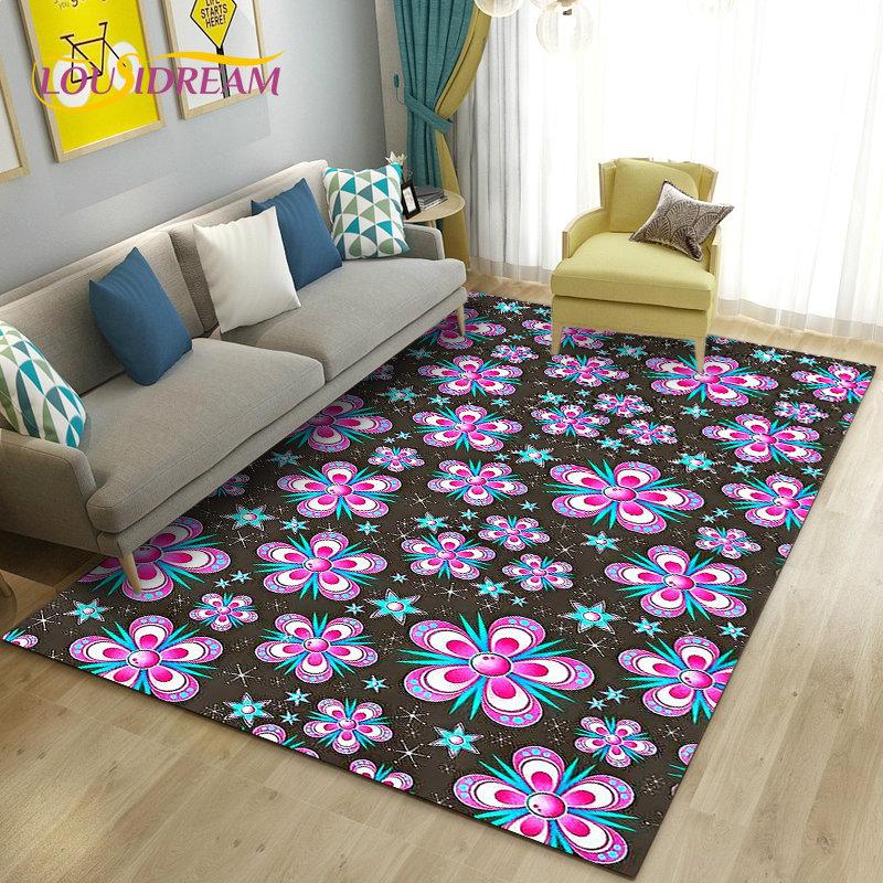 3D коврик в виде гриба, цветка, растения, листа, ковер для гостиной, спальни, дивана, коврик для украшения, кухонный нескользящий напольный коврик