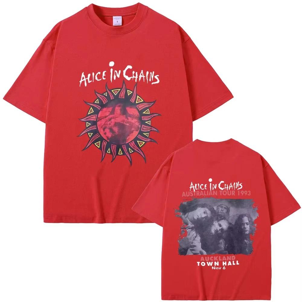 Alice In Chains 1993 Австралийский Тур Двусторонний Винтажный Футболка Гранж Рок Черный Хлопок Унисекс Футболки