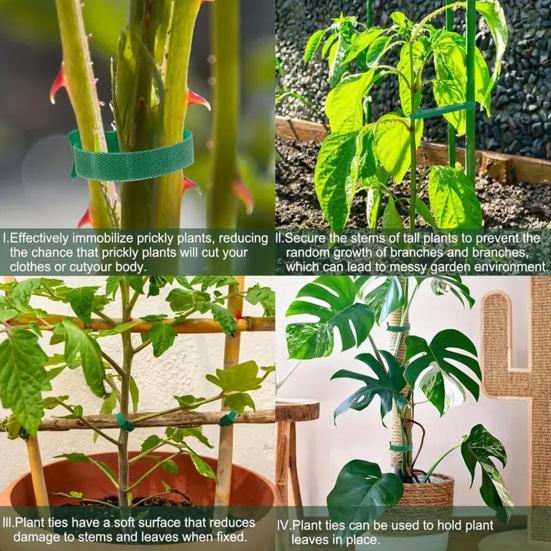100 шт. Регулируемые подвязки для растений Рождественский венок Подвесные ремешки Нейлоновые садовые кабельные стяжки Украшение перил лестницы и двери