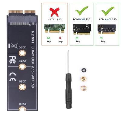 Карта-адаптер M.2 NVME SSD для MacBook Air Pro Retina 2013-2017 NVME/AHCI SSD Для A1465 A1466 A1398 A1502 Комплект для обновления