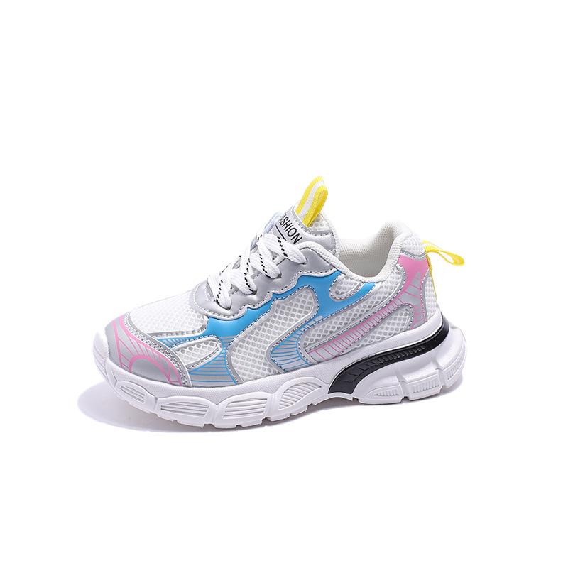 Новые детские теннисные туфли модные детские спортивные кроссовки для мальчиков на липучках беговые дышащие сетчатые повседневные детские кроссовки для девочек