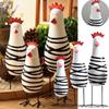 3Pcs/Set Chic Painted Chicken Statue Stylish Desktop Rooster Figurine  Home Decor