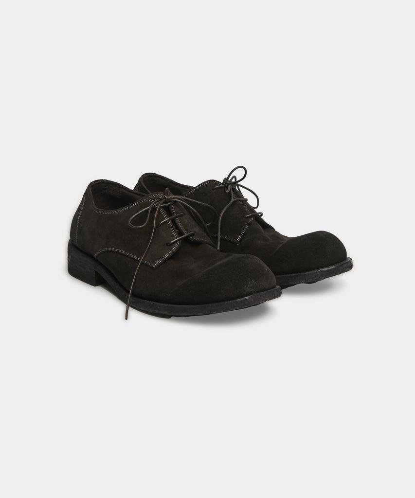 Coor Natural Wrinkle Suede Derby Shoes (Dark Brown)