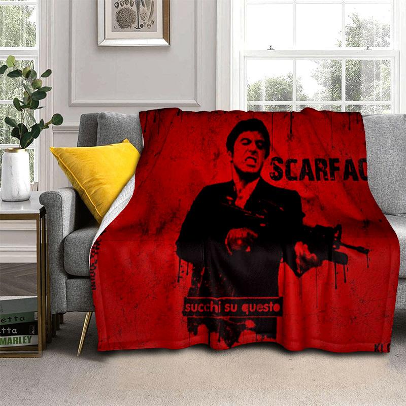 Printing Movie Scarface Tony HD Blanket,Soft Throw Blanket for Home Bedroom Bed Sofa Picnic Travel Office Cover Blanket Kids