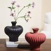 Ceramics Ribbed Flower Vase Minimalist Modern Flower Holder Container Home Office Table Centerpiece Decorative Floral Plants Vase