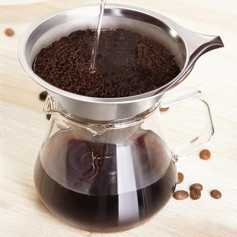 Многоразовый держатель фильтра для кофе, универсальный двухслойный фильтр для кофе из нержавеющей стали, кофейные аксессуары, инструмент для приготовления кофе