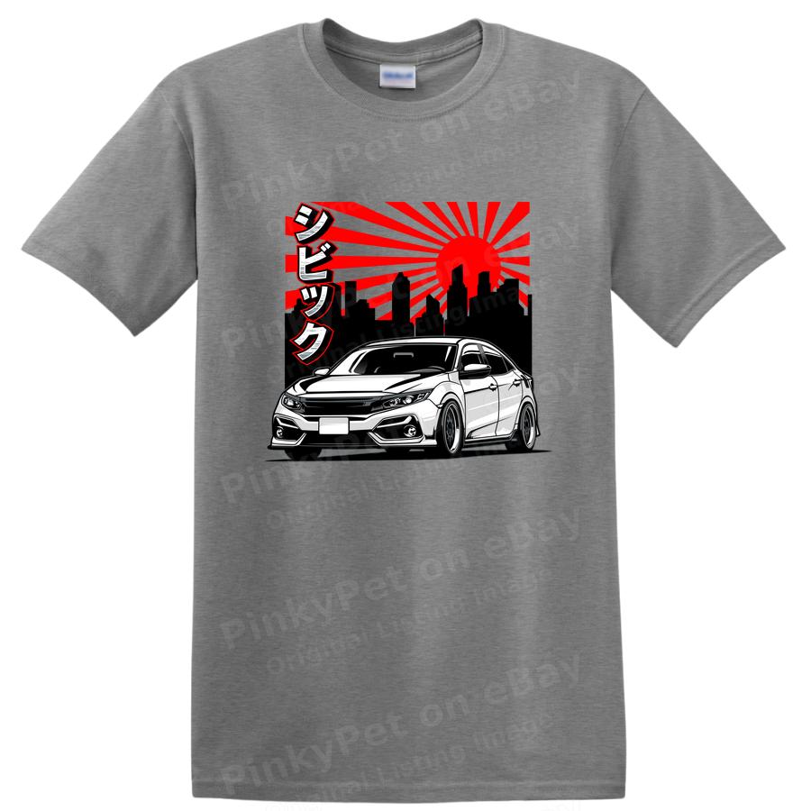Car Enthusiast T Shirt Cool Japanese Style Civic Graphic Tee Art Design