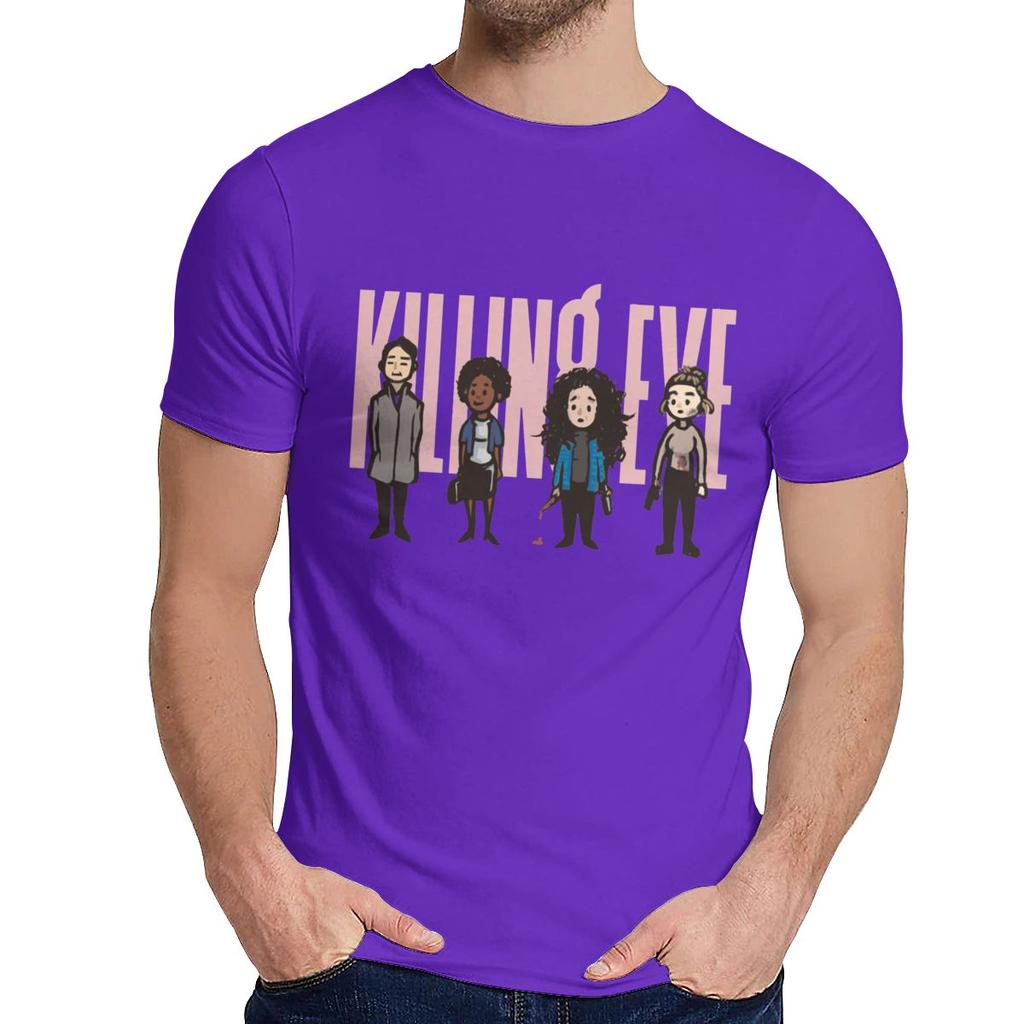 Man S T Shirt Killing Eve Pure Cotton Novelty Man S O Neck Retro Tee Shirt